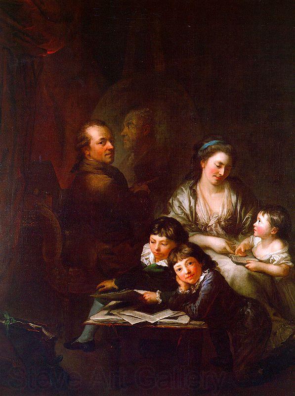  Anton  Graff The Artist's Family before the Portrait of Johann Georg Sulzer France oil painting art